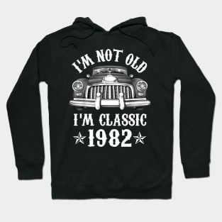 40 Year Old Vintage 1982 Classic Car 40th Birthday Gifts Hoodie